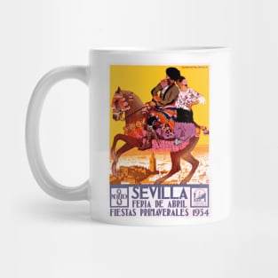 Sevilla - Seville, Spain Poster for the 1934  April Fair Spring Festival Mug